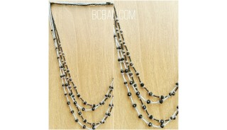 two color crystal beads bronze necklaces